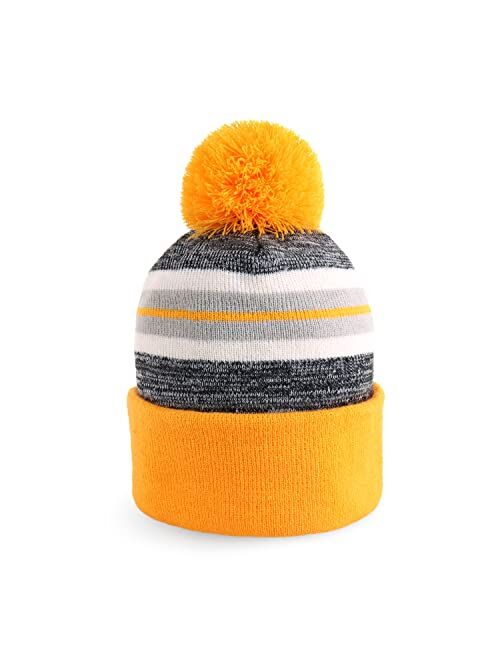 CHOK.LIDS Plain Color Stripe Beanies for Men and Women Soft Acrylic Knit Cuffed Beanie Cap Winter Hat Outdoor