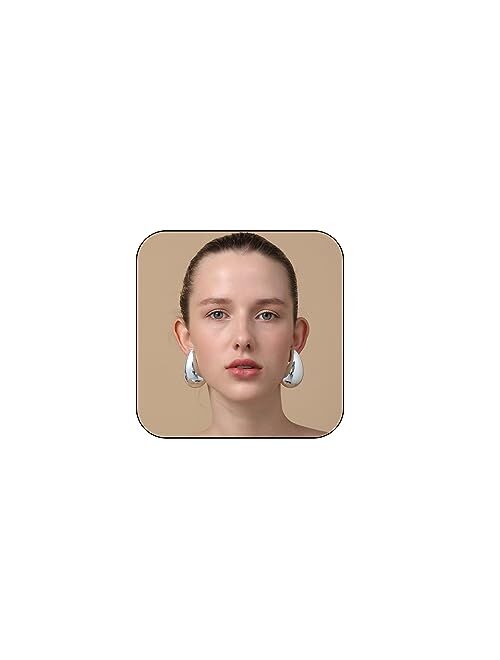 Vuleto Earring Dupes Extra Large Big Chunky Gold Hoop Earrings for Women Girls, Tear Drop Lightweight Gold Plated Earrings Fashion Jewelry