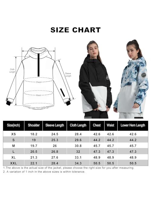 BSASB Men Women Ski Jackets Snowboard Winter Coats Warm Waterproof Windproof Jacket for Women Skiing Snowboarding Sports