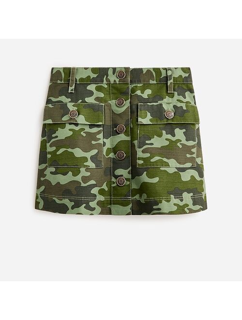 J.Crew Girls' button-front skirt in camouflage