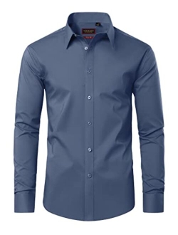 Lion Nardo Dress Shirts for Men Long Sleeve Mens Dress Shirts Regular Fit Casual Button Down Shirts Cotton Dress Shirts