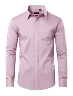 Lion Nardo Dress Shirts for Men Long Sleeve Mens Dress Shirts Regular Fit Casual Button Down Shirts Cotton Dress Shirts