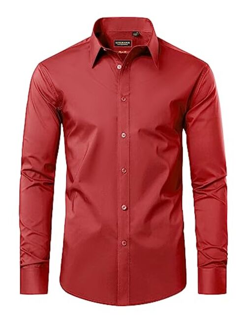 Lion Nardo Dress Shirts for Men Long Sleeve Mens Dress Shirts Regular Fit Casual Button Down Shirts Cotton Dress Shirts