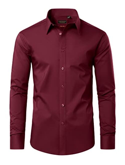 Lion Nardo Dress Shirts for Men Long Sleeve Mens Dress Shirts Regular Fit Casual Button Down Shirts Cotton Dress Shirts