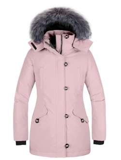 CHINMOON Women's Winter Coat Waterproof Thicken Parka Warm Snow Jacket with Removable Hood