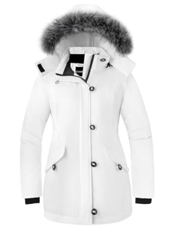 CHINMOON Women's Winter Coat Waterproof Thicken Parka Warm Snow Jacket with Removable Hood