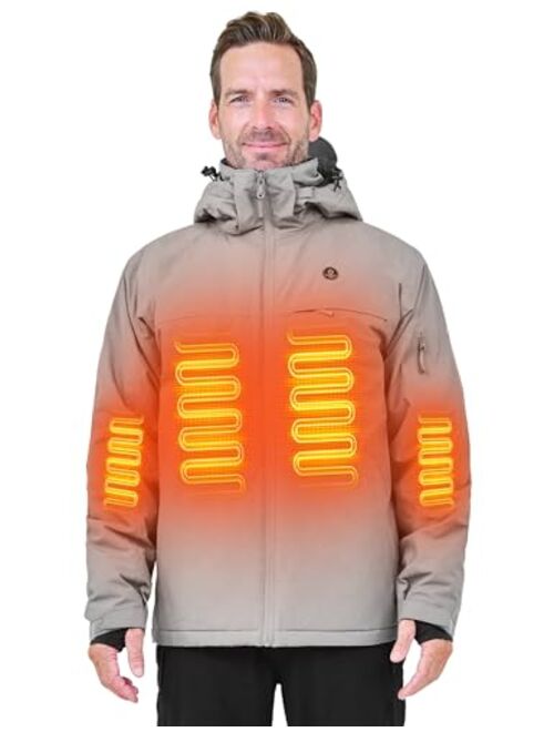 ANTARCTICA GEAR Heated Jacket, Ski Jacket Coat, With 12V/16000mAh Battery Pack, 5 Areas Heating Thicken Men/Women Winter Coat