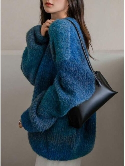 Less Ombre Drop Shoulder Oversized Sweater