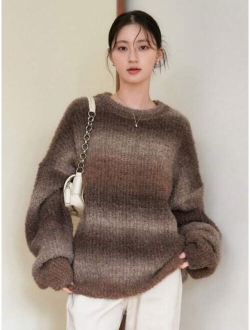 Less Ombre Drop Shoulder Oversized Sweater