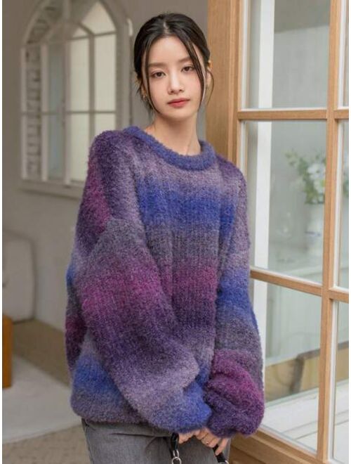 Dazy Less Ombre Drop Shoulder Oversized Sweater