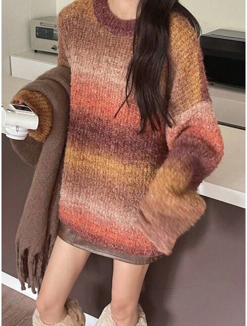 Dazy Less Ombre Drop Shoulder Oversized Sweater