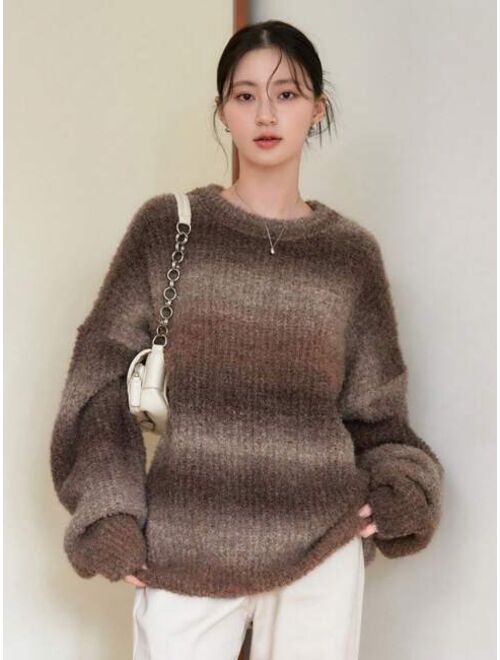 Dazy Less Ombre Drop Shoulder Oversized Sweater