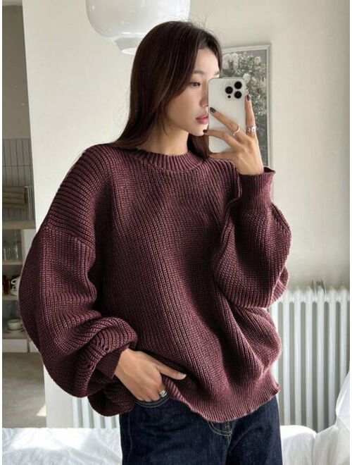 DAZY Striped Pattern Drop Shoulder Sweater