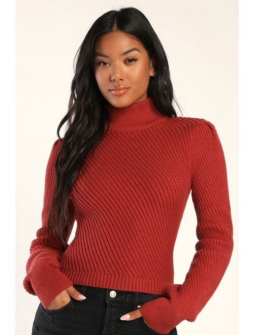 Lulus Autumn Charm Terracotta Long Sleeve Cutout Tie-Back Sweater