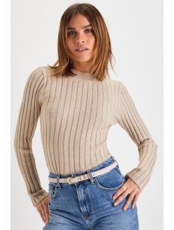 Snuggly Expression Magenta Ribbed Mock Neck Sweater Top