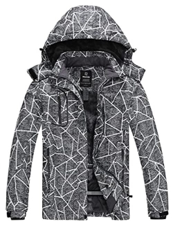 wantdo Women's Mountain Waterproof Ski Jacket Windproof Rain Jacket Winter Warm Hooded Coat