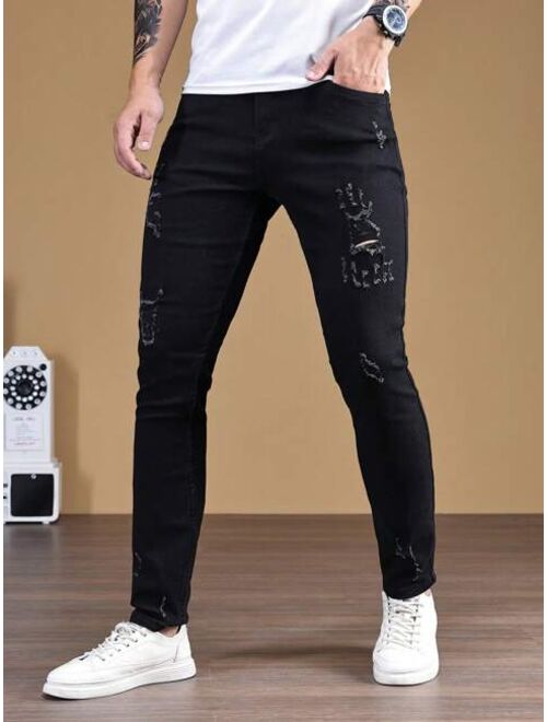 Shein Manfinity Homme Men's Ripped Slim Fit Jeans