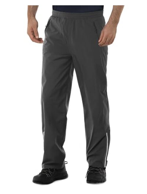 33,000ft Men's Rain Pants Breathable Lightweight Reflective Windproof Waterproof Pants for Golf Hiking Outdoor