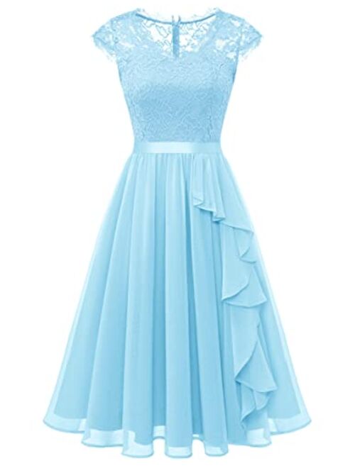 Wedtrend Women's Bridesmaid Dress 2023 Short Prom Dress Ruffle Wedding Guest Cocktail Dress Floral Homecoming Dress