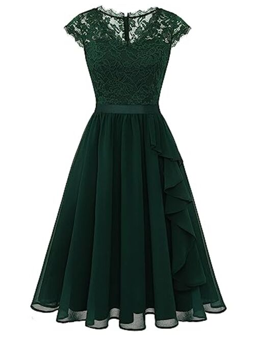 Wedtrend Women's Bridesmaid Dress 2023 Short Prom Dress Ruffle Wedding Guest Cocktail Dress Floral Homecoming Dress