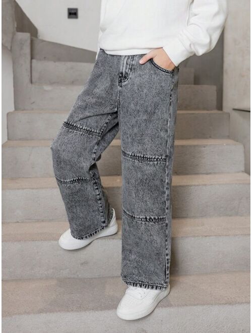 Shein Tween Boy Slant Pocket Jeans