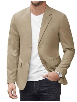 Mens Casual Blazer Jackets Two Button Lightweight Slim Fit Sports Coat