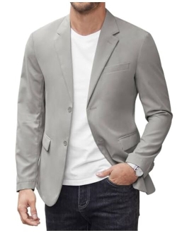 Mens Casual Blazer Jackets Two Button Lightweight Slim Fit Sports Coat