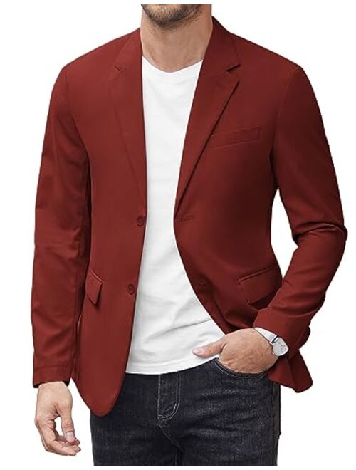 COOFANDY Mens Casual Blazer Jackets Two Button Lightweight Slim Fit Sports Coat