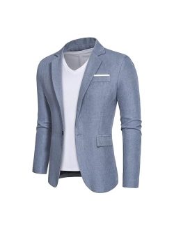 Kissqiqi Mens Sport Coats Blazers 1 Button Casual Suit Jackets Lightweight Stylish Regular Notched Lapel Blazer