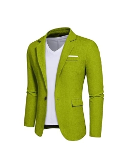 Kissqiqi Mens Sport Coats Blazers 1 Button Casual Suit Jackets Lightweight Stylish Regular Notched Lapel Blazer