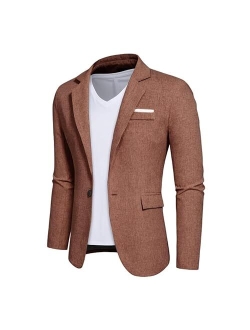 Kissqiqi Mens Sport Coats Blazers 1 Button Casual Suit Jackets Lightweight Stylish Regular Notched Lapel Blazer