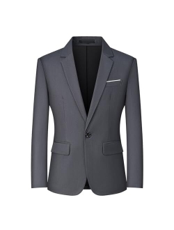 Mylldey Mens Blazers Slim Fit Business Casual Men Suit Sport Coat One Button Travel Blazer Lightweight Suit Jacket