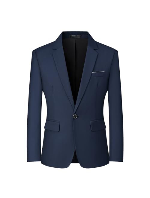 Mylldey Mens Blazers Slim Fit Business Casual Men Suit Sport Coat One Button Travel Blazer Lightweight Suit Jacket