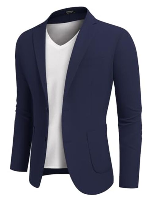 Coofandy Men's Casual Blazer Lightweight Regular Fit Suit Jacket Two Button Sport Coat