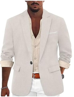 YRW Mens Casual Blazer Suit Jacket One Button Lightweight Sport Coats S-3XL