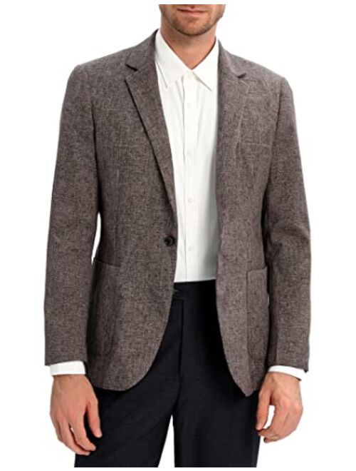 Elitespirit Men's Sport Coats & Blazers Linen Suit Jacket Casual Blazer for Men One Button