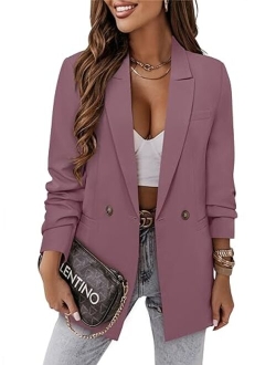 CRAZY GRID Women Business Casual Blazer Jacket Fashion with Lined Work Professional Suit Jacket