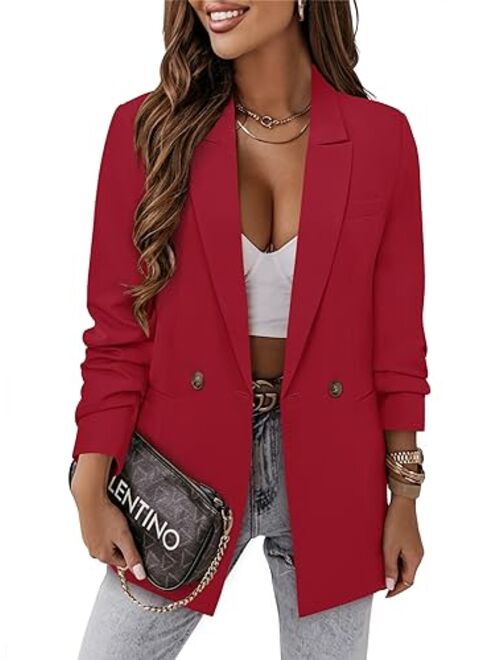 CRAZY GRID Women Business Casual Blazer Jacket Fashion with Lined Work Professional Suit Jacket