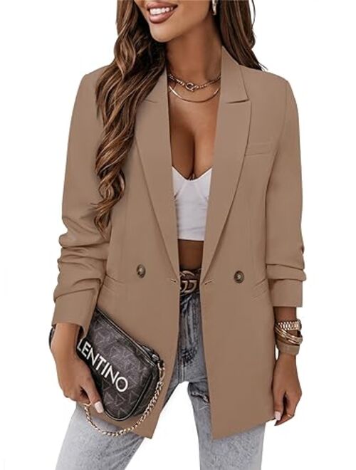 CRAZY GRID Women Business Casual Blazer Jacket Fashion with Lined Work Professional Suit Jacket