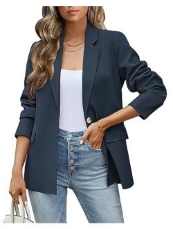 luvamia Blazers for Women Business Casual Long Sleeves Work Professional Suits Dressy Jackets with Pocket Office Outfits