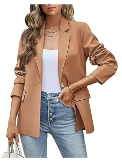 luvamia Blazers for Women Business Casual Long Sleeves Work Professional Suits Dressy Jackets with Pocket Office Outfits