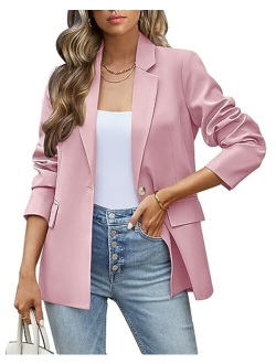 luvamia Blazers for Women Business Casual Long Sleeves Work Professional Suits Dressy Jackets with Pocket Office Outfits