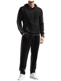 Men's Tracksuit Set 2 Piece Athletic Hooded Sweatsuits Casual Jogging Suits Workout Outfits for Men