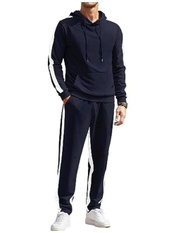 Men's Tracksuit Set 2 Piece Athletic Hooded Sweatsuits Casual Jogging Suits Workout Outfits for Men