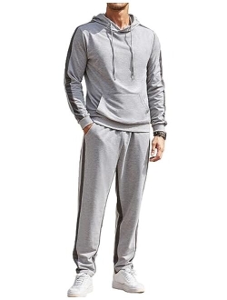 Men's Tracksuit Set 2 Piece Athletic Hooded Sweatsuits Casual Jogging Suits Workout Outfits for Men