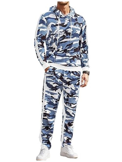 COOFANDY Men's Tracksuit Set 2 Piece Athletic Hooded Sweatsuits Casual Jogging Suits Workout Outfits for Men