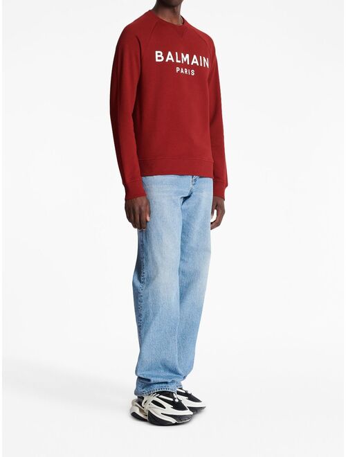 Balmain logo-print organic cotton sweatshirt