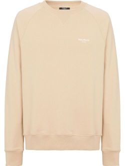 logo-flocked cotton sweatshirt