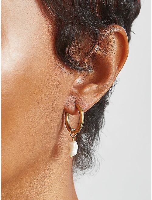 Gap Gold Single Pearl Huggie Earrings