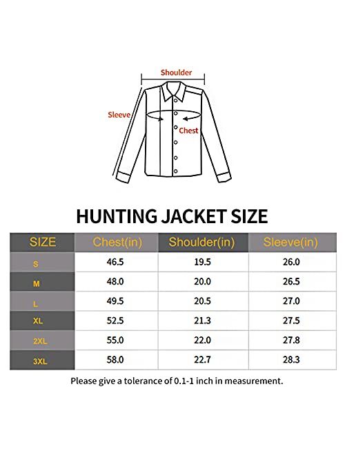 YEVHEV Hunting Jacket for Men Quiet Hunting Camouflage Clothing Hoodie Camo Coat Water-Repellent Windproof